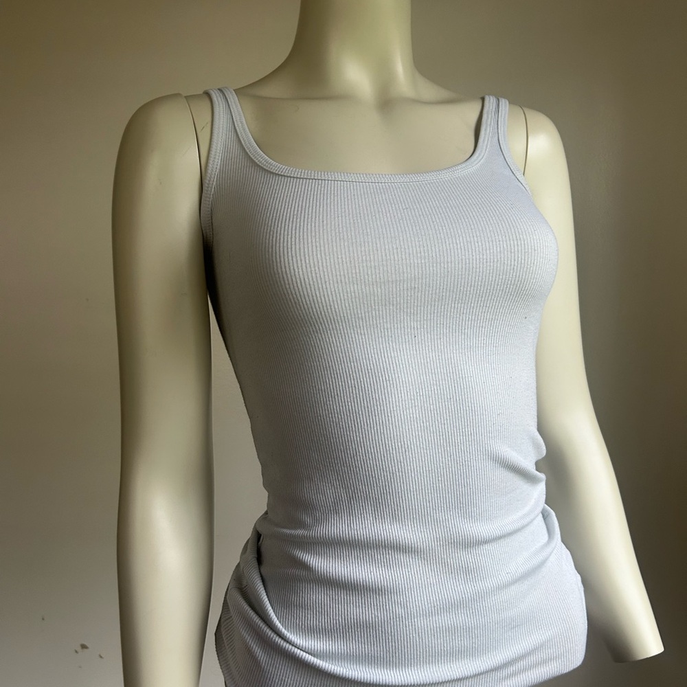 no boundaries S Women's White Ribbed Tank Top